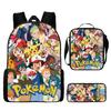 (47) 3 Piezas Mochila Escolar para Niños Bolsa de Almuerzo Estuche