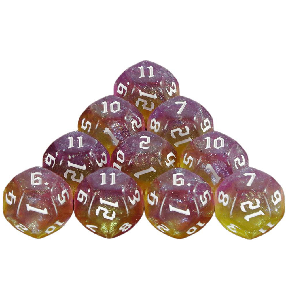DND Würfel Set Mischen Farbe mit Glitter Würfel 10PCS Polyhedral D12 Würfel für Bord Spiele Mithelfer