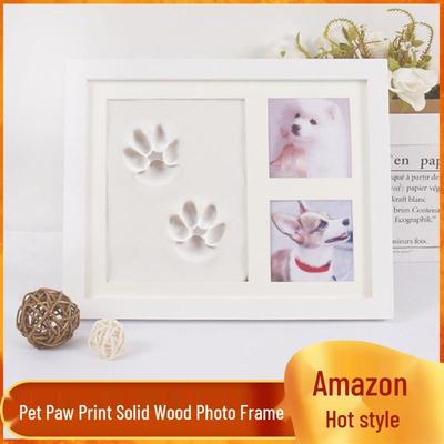 Pet Memorial Frame with Ink Pad for Dog and Cat Paw Prints - Desktop Display