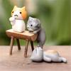 1Pc/6Pcs Funny Meow Cat Planter Miniature Landscape Mini Doll Balcony Decorative Planter Home Decoration