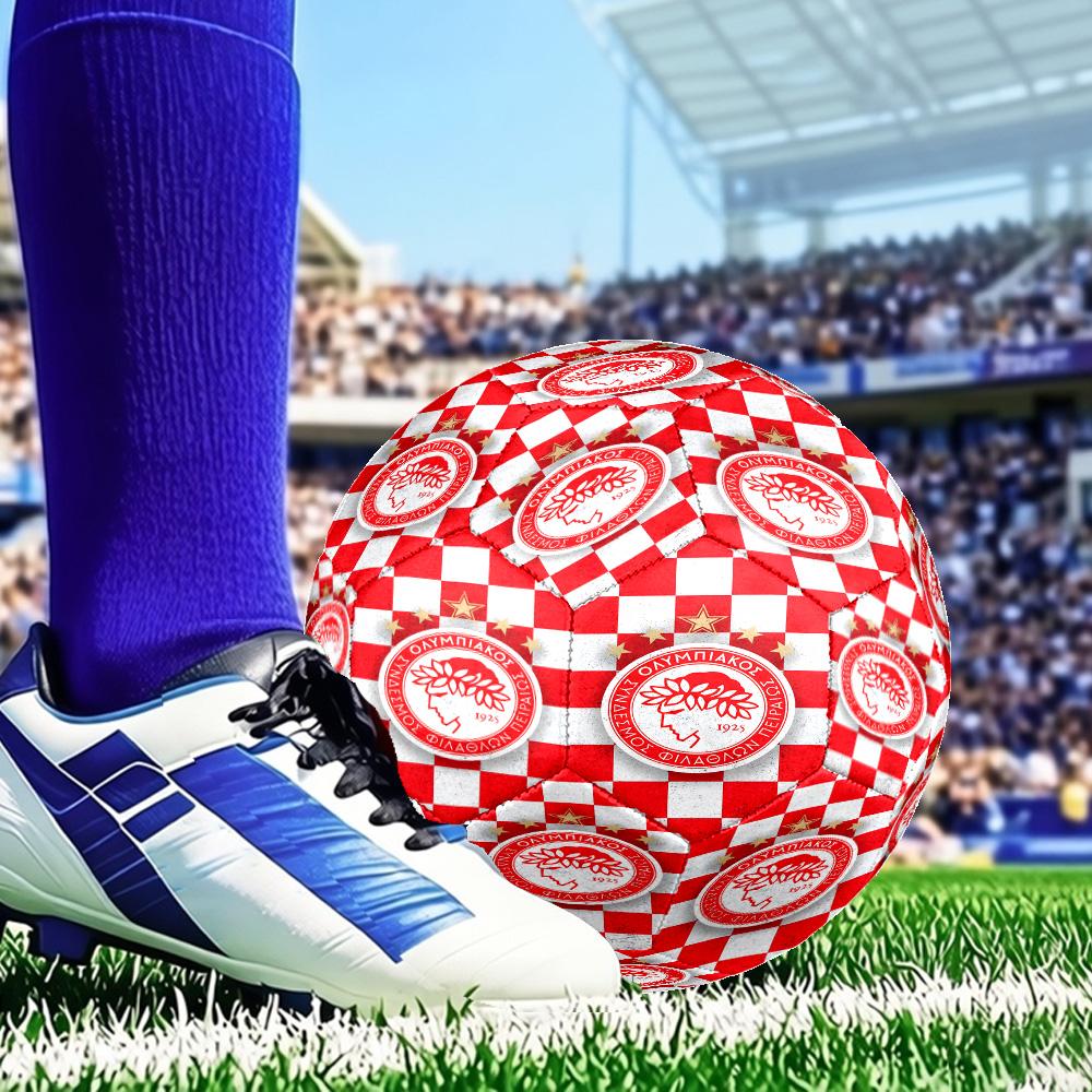 Olympiacos Fc Crest Emblem Size 5 Soccer Ball, Suitable for Training and Matches, High-Elasticity, Wear-Resistant Material Gift for Fan