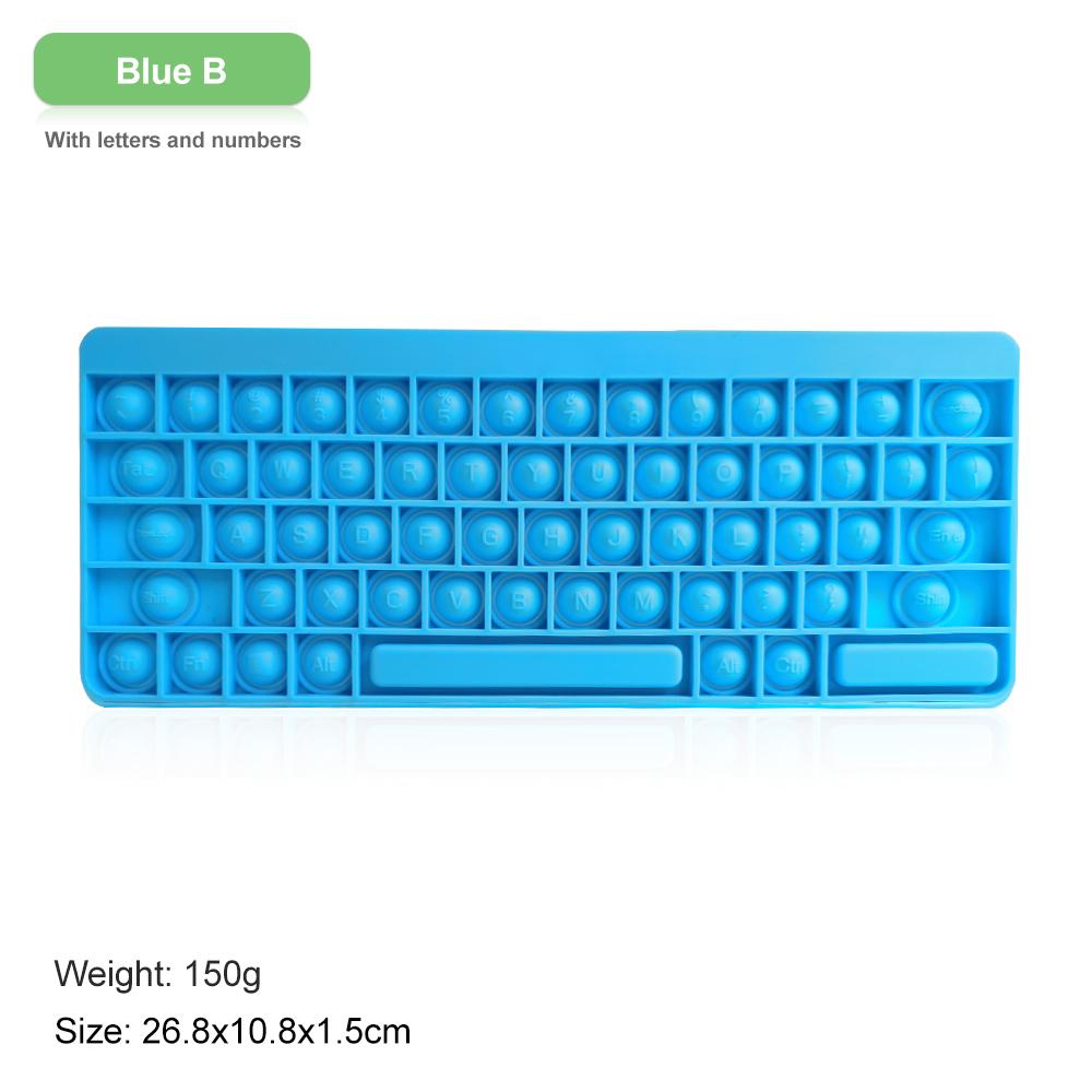 Keyboard Push Bubble Fidget Sensory Toys Rainbow Popping Silicone Game Toy Anxiety & Stress Reliever  Toy For Kids And Adu