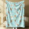 Sanrio Hello Kitty Plush Flannel Blanket Lightweight Throw Pink Gingham Apple Blanket Bed Sofa Cover School Office Nap Shawl