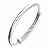 Korean-Style Adjustable Silver Bracelet - Round Belly Design for Women