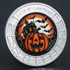 Halloween commemorative coins, metal collectible coins, baked paint, high relief, handicrafts, gold and silver plating, color printed coins