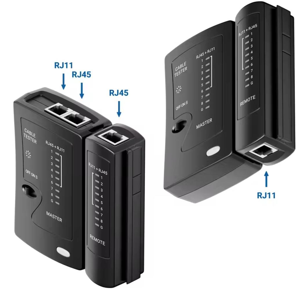 Black LAN TESTER RJ45 LED NETWORK CABLE TESTER RJ11RJ12