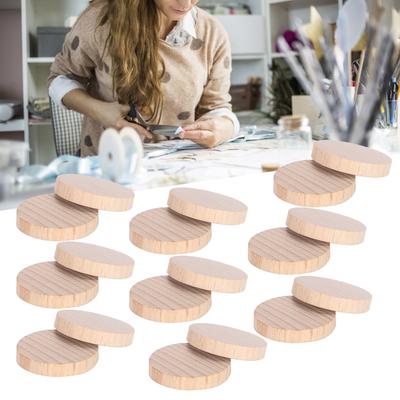 100Pcs Blank Wood Discs Wooden Crafts   Decoration Maker   Accessories(3cm )