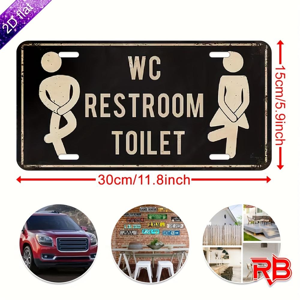 

D Flat pc Aluminum Metal Sign with UV Printed Restroom Toilet Humorous Design xcmxin WallMounted 15x30cm(5.9x7.8inch)