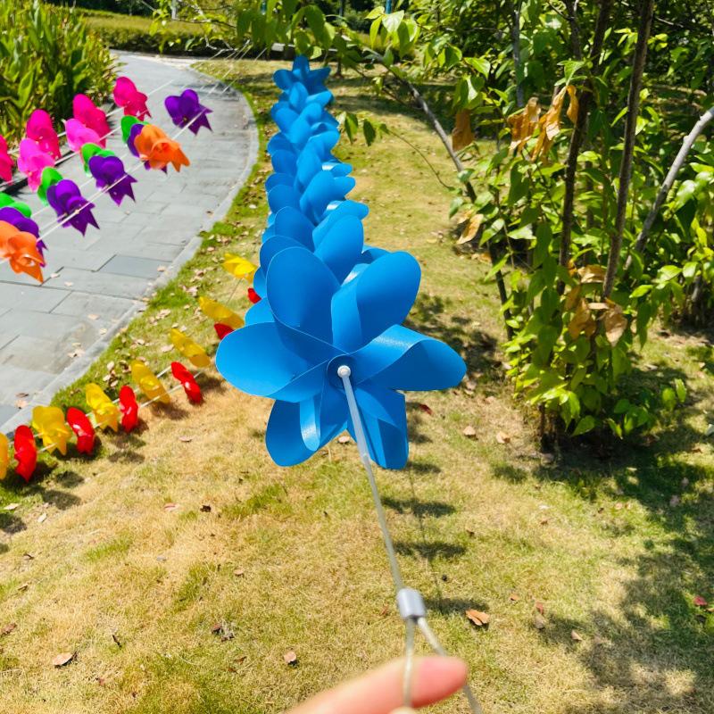 Six-Petal Pinwheel with Steel Wire: Outdoor Hanging Decoration for Festivals, Buildings, Scenic Spots, and Homestays