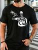 Vintage Skull Barista Pour Coffee Graphic Unisexs Soft Cotton Short Sleeve Tshirt Loose Cafe Worker Casual Daily Streetwear Tee