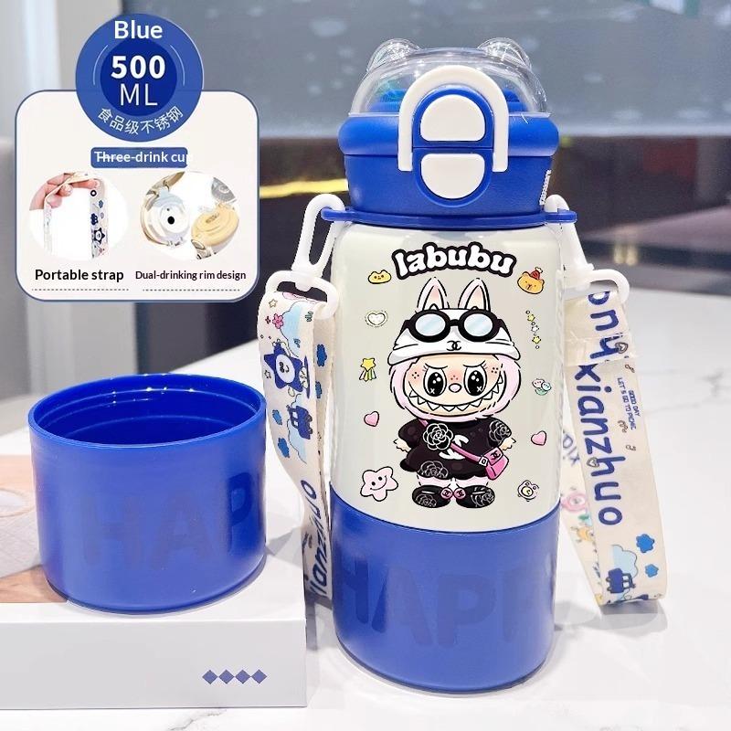 Thermos Cup Children's Double Cup Lid Water Cup Student Use School Convenient Thermal Insulation Pot