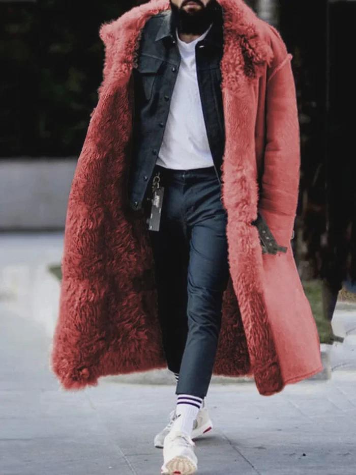 Men's Thick Winter Suede Long Coat