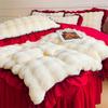 Korean Winter Milk Velvet 4-Piece Set: Luxury Princess-Style Lace Bedding