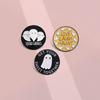 And Unique Vibrant Metal Brooch Featuring Cute Geometric Ghost Characters For Fashionable Halloween Style