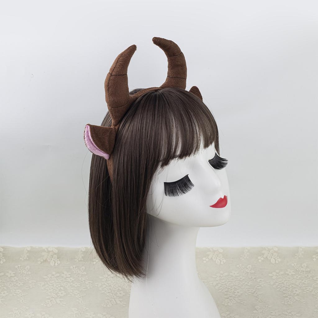 Cute Cartoon Cow Horn Headband Soft Fabric Elastic Design for Kids Teens and Adults Anime Lover Cosplay Event Accessory