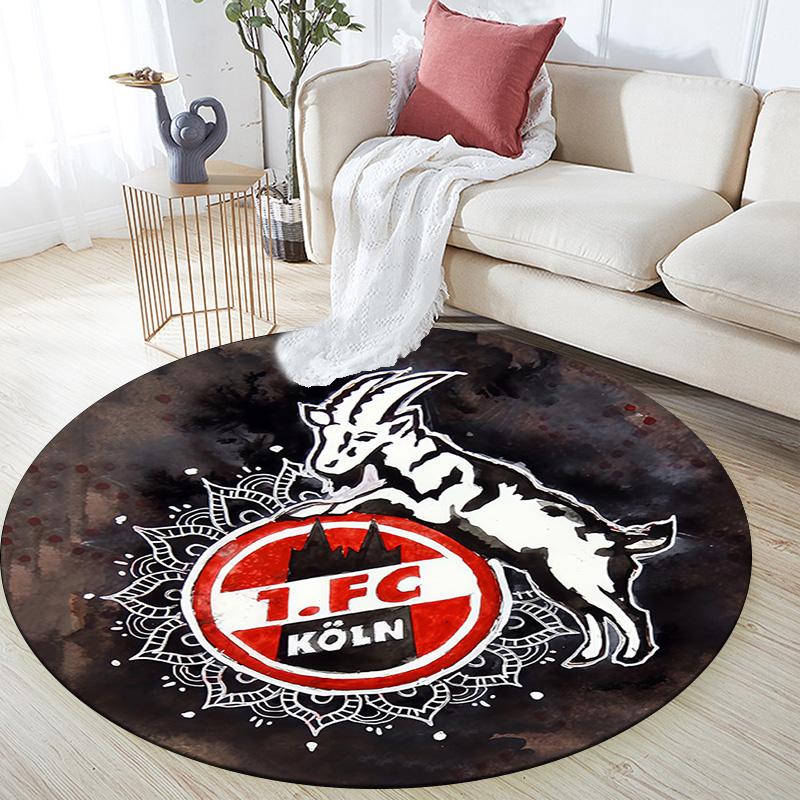 1. FC Köln Round Area Rug,Carpet Rug for Living Room Bedroom Sofa Playroom Decor,Non-slip Floor Mat