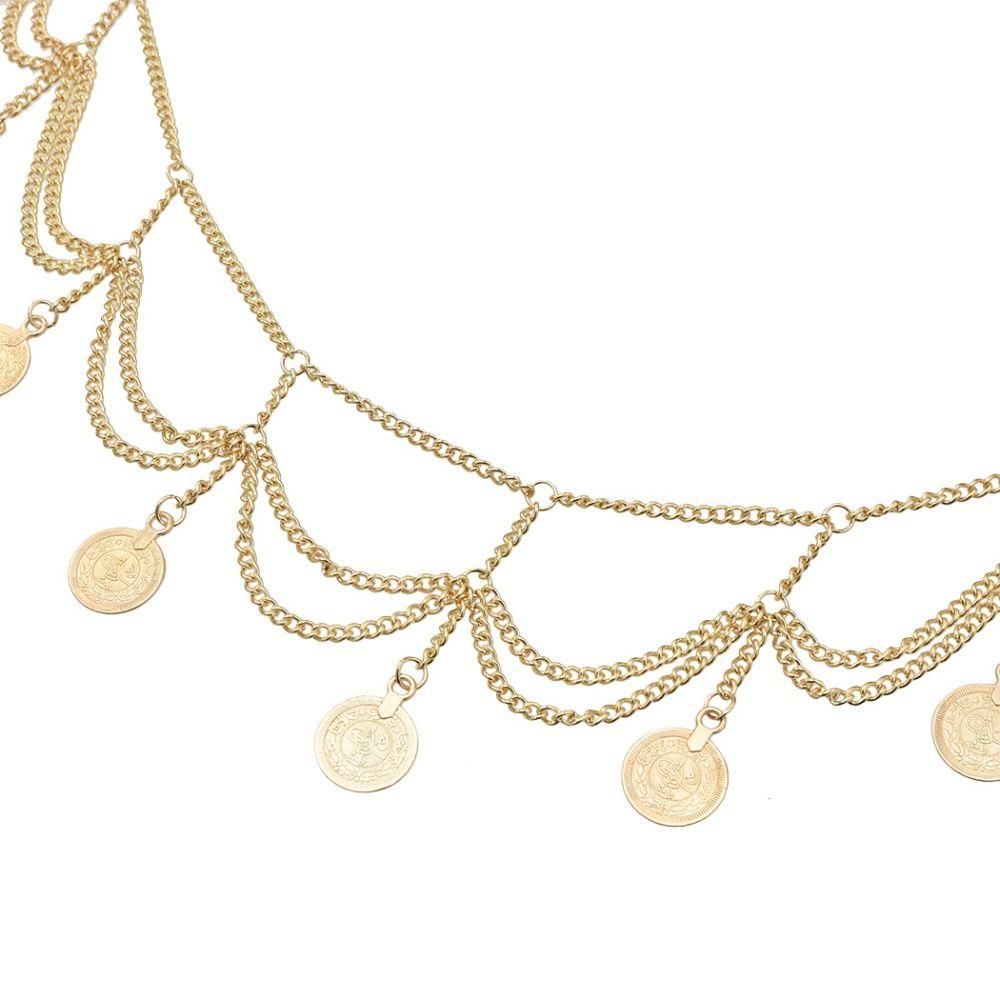 Coin Pendant Tassel Waist Chain Belt Belly Dance Body Chain Fashion Metal Body Chain Beach