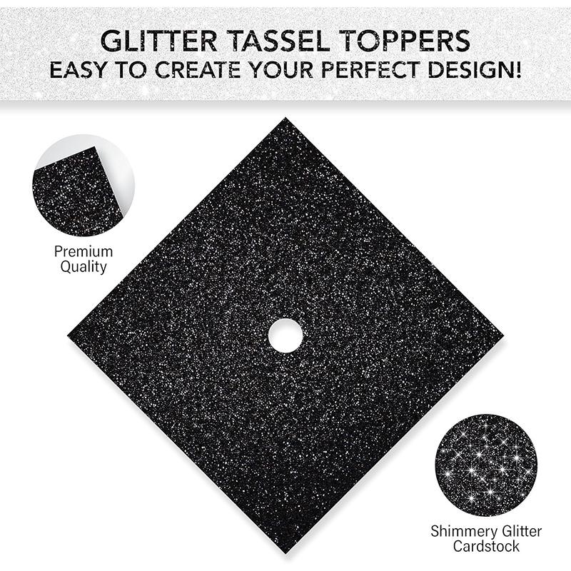Graduation Cap Decorations Glitter Gold Cap Paper Self Adhesive Stickers for Graduation Cap Topper Diy Mortarboard Bachelors Hat