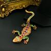 SKEDS Classic Women Men Vintage Crystal Lizard Badges Brooch Fashion Baroque Boutique Shining Pin For Ladies's Clothing Coat