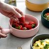Factory Direct Sell Color Glazed Matte Nordic Baking Bowl Noodle Salad Bowl Ceramic Bowl With Handle