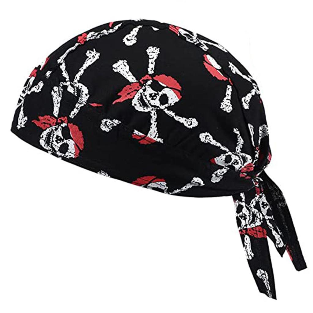 Fashion Turban Hat for Adult Teens Cool Pirate Bandana Hat Pullover Cap Winter Autumn Skull Cap Adults Casual Headdress
