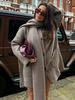 INS Spring Women's Elegant Knit Coat with Scarf