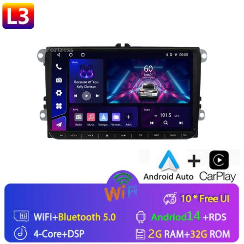 For VW Volkswagen Skoda Octavia Golf 5 6 Touran Passat B6 Polo Jetta 9 Inch Android13 Car Radio GPS 2Din Multimedia Player Wifi