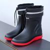 Fashion Rain Boots Waterproof Shoes Men's Tide Medium and Short Boots Wear Fleece Warm Non-slip Rain Shoes Women's Fishing Shoes Glue Shoes