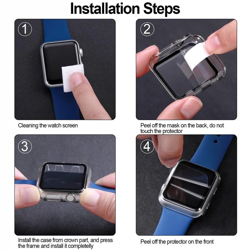 Glass+Cover For Apple Watch Ultra3 49mm Case 46mm 42mm 44mm 40mm 45mm 41mm 38mm Bumper Screen Protector Iwatch Series11 10 9 8 7 6 5 4 SE3 Accessories
