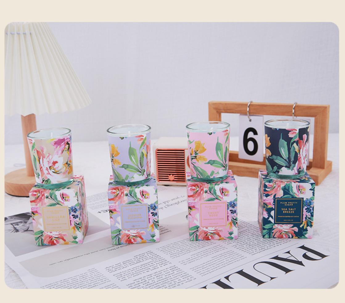 Fragrance Celebrity Soy Wax Glass Cup Aromatherapy Candle Ins Style Plant Smokeless Other&56cm rose