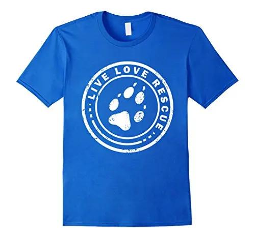 

Live Love Rescue Unique Kitten and Dog Animals Pet Rescue TShirt Short Sleeve Casual 100 Cotton ONeck Mens Tshirt S
