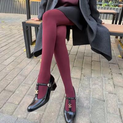 Meia-calça de Veludo Macio Quente Sem Costura Feminina Cor Doce Sexy Alta Elasticidade Apertada Doce Menina Colorida Elástica Meias Longas Lingerie