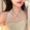 2024 Vintage Double-Layer Pearl Necklace with Heart Pendant