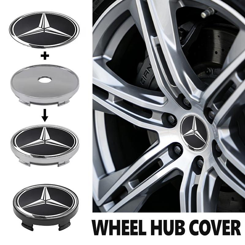 AABIA1 For Benz Car Logo Wheel hub Center Cap Badge covers sticker Decals Styling Accessories AMG Exclusive A C E R V Class CLA CLS