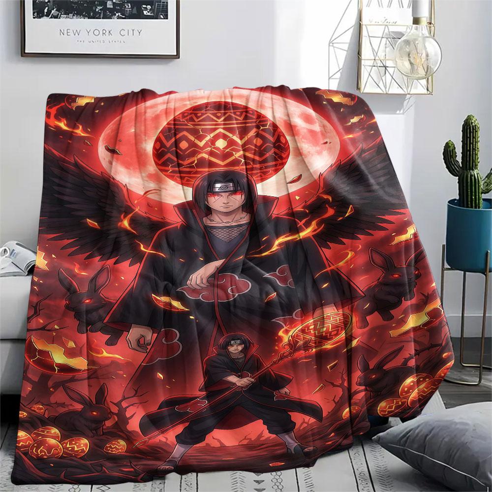 1Pc Naruto Easter Print Flannel Blanket, High Quality Comfortable for All Seasons, Home Decor, Warmth and Comfort, Perfect for Christmas Gifts
