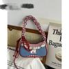 Crossbody Bag Women's New Plaid Cloth Bag Shoulder Bag Popular Commuter Small Square Bag