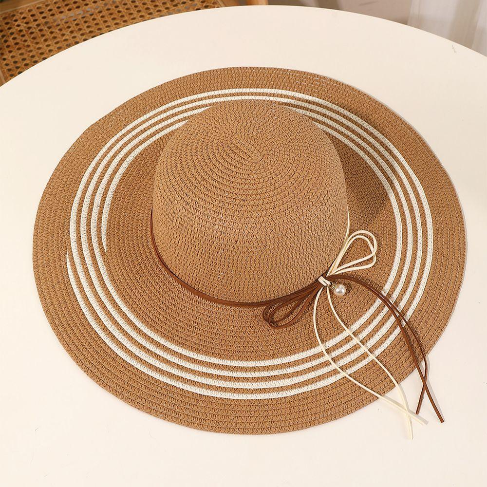 New Summer Seaside Beach Trip Photo Sunscreen UV Visor Foldable Sun Hat Big Brim Straw Hat