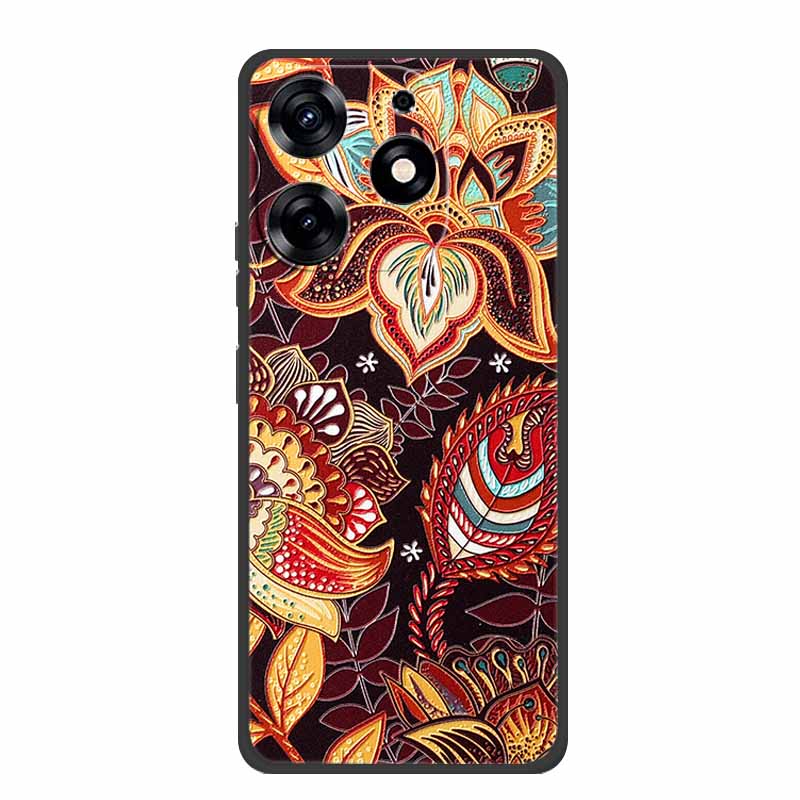 3D Emboss Case For Realme C61 Phone Case Relief Flowers Shockproof Silicone Soft Coque For Realme C61 Back Cover Case RealmeC61