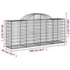 VidaXL Paniers à gabions arqués 7 pcs 200x50x80/100 cm Fer galvanisé, gabion, cage de gabion, panier de mur de gabion, mur 3146304