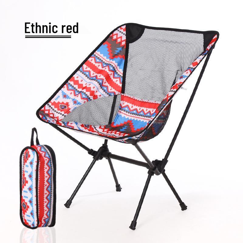 Compact Folding Backrest Chair for Camping/Fishing красный