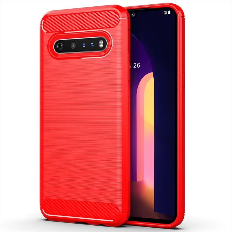 Shockproof Silicone Case for LG V60 ThinQ 5G Soft Back Cover for Lg V60 Lgv60 Thinq Brushed Carbon Fiber Case