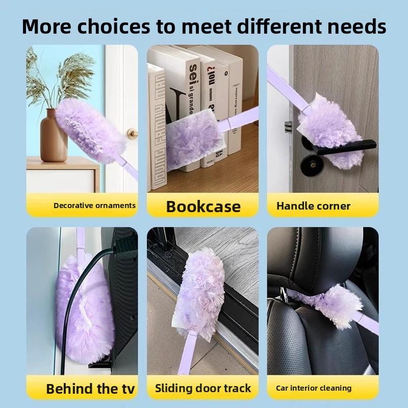 Electrostatic Duster That Does Not Shed Fibers, Foldable Duster for Cleaning Dust Gaps, Household Retractable Duster