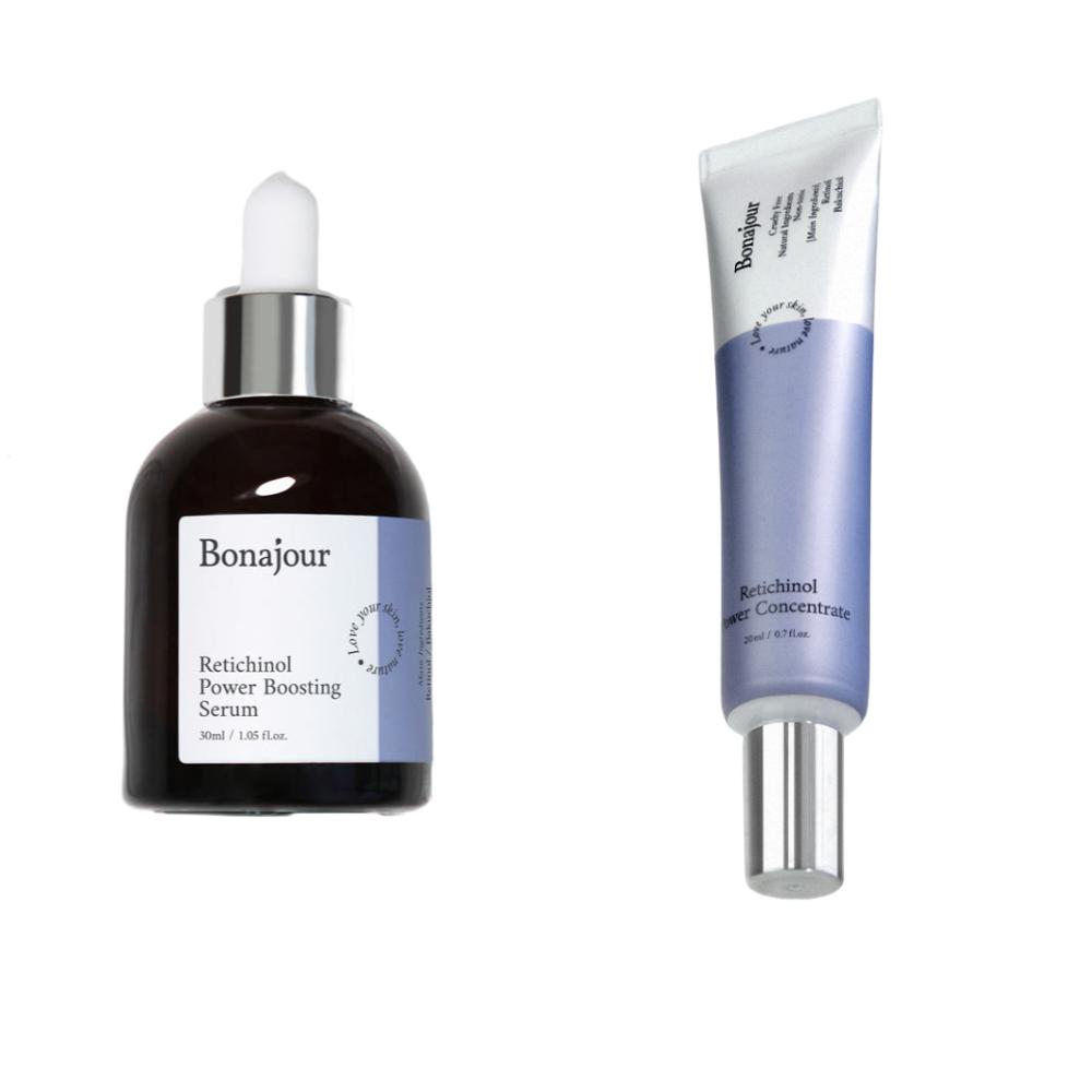Bonajour Reticinol Power Boosting Serum 30ml + Concentrate Cream 20ml Set Anti Aging Retinol Firming Care Wrinkle Reduction K-Beauty