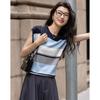 Demana Breathable Lyocell Contrast Stripe Knit Top