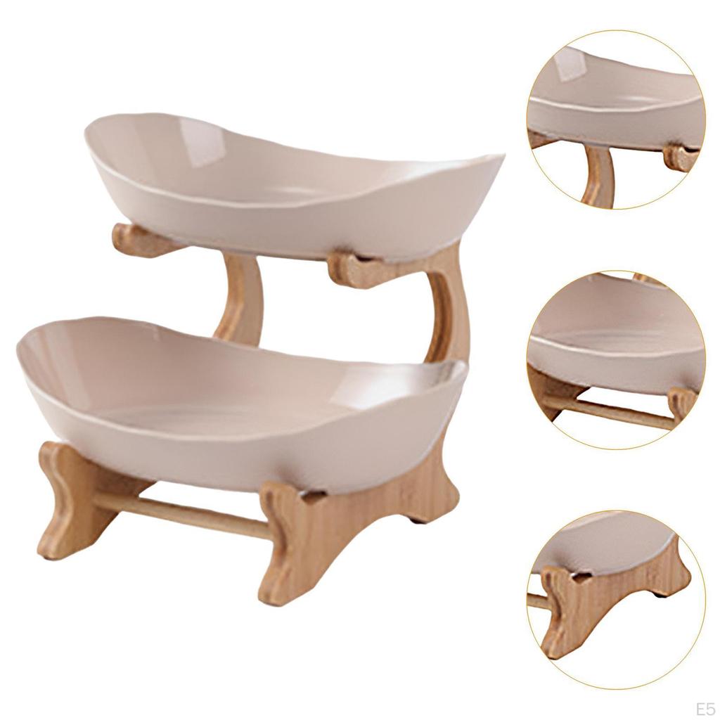 Snack Serving Tray Dried Fruit Organizer Plate with Holder Dishes Dessert for