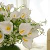 12 Stück Weiße Calla Lilie Künstliche Blumenstrauß Falsche Blume für Heimdeko Partyzubehör Hochzeitsdekoration Vasenzubehör
