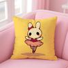 Cute Rabbit Dresses Art Cushion Cover Linen Pillowcase Cover Soft Decor for Sofa Home Room