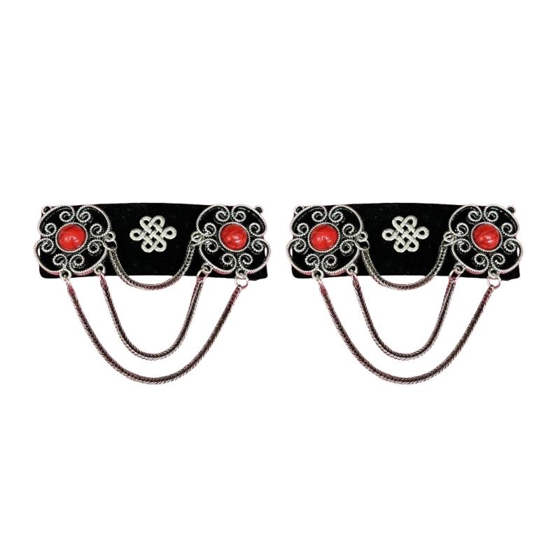 

Elegant Lint Hair Accessory with Mongolian Flairs and Flowing Tassels Portable for Retro and Ethnic Fashion Lovers