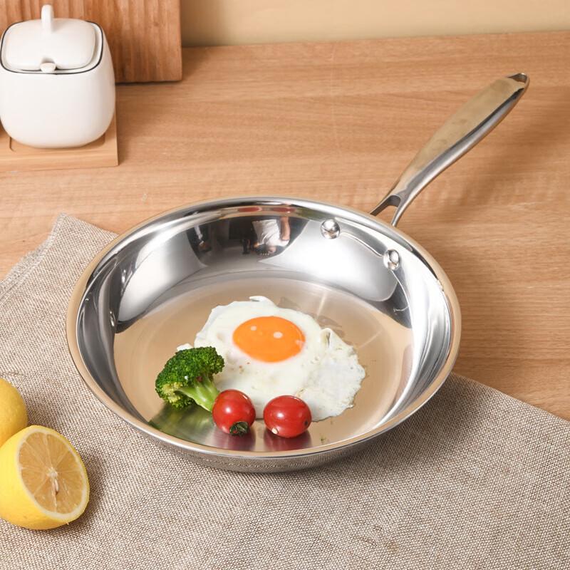 Uncoated 304 Stainless Steel Steak Frying Pan