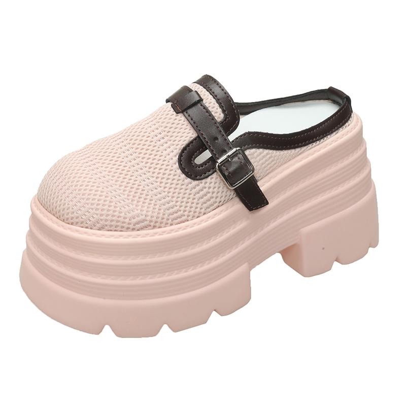 Fashion 10CM Women High Heels Chunky Sneakers New Summer Females Buckle Platform Slippers Wedge Sandals Slides Shoes Zandalias De Mujer